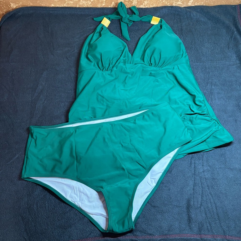 Green Halter Bikini Set